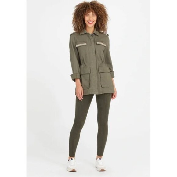 SPANX Pants - NWT Spanx Faux Suede Leggings Olive Green